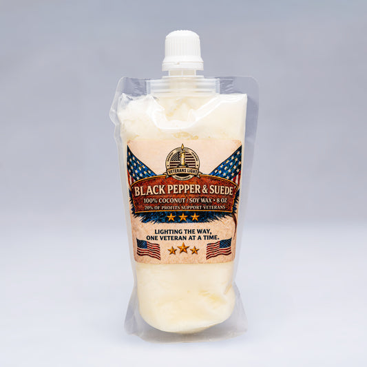Veteran's Light - Black Pepper & Suede | Squeezable Wax Melt 8oz